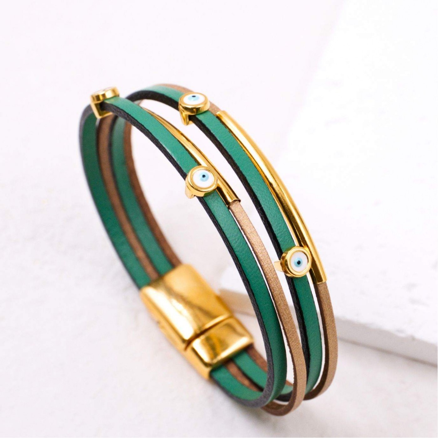 Evil Eyes Leather Bracelet — Bracelets from Toolittle — additional view 2