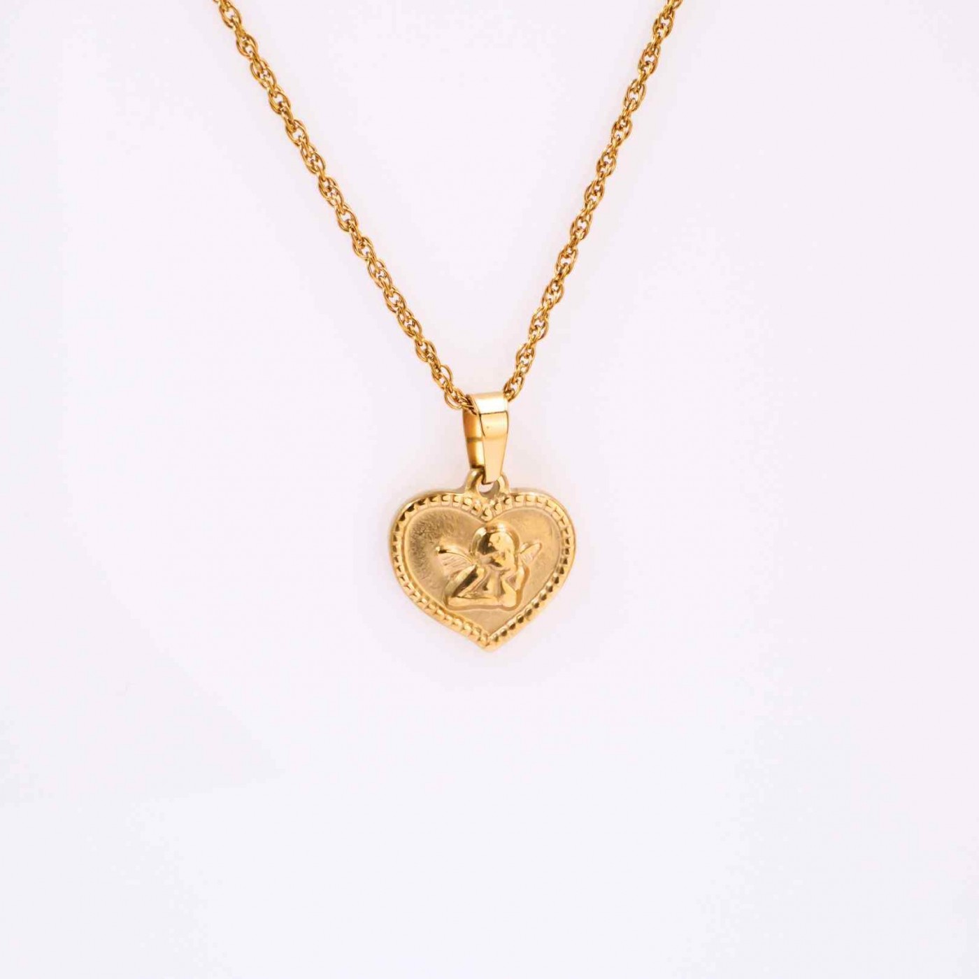 Stainless Steel Heart Necklace - Angel of Love — Necklaces from Toolittle — additional view 5