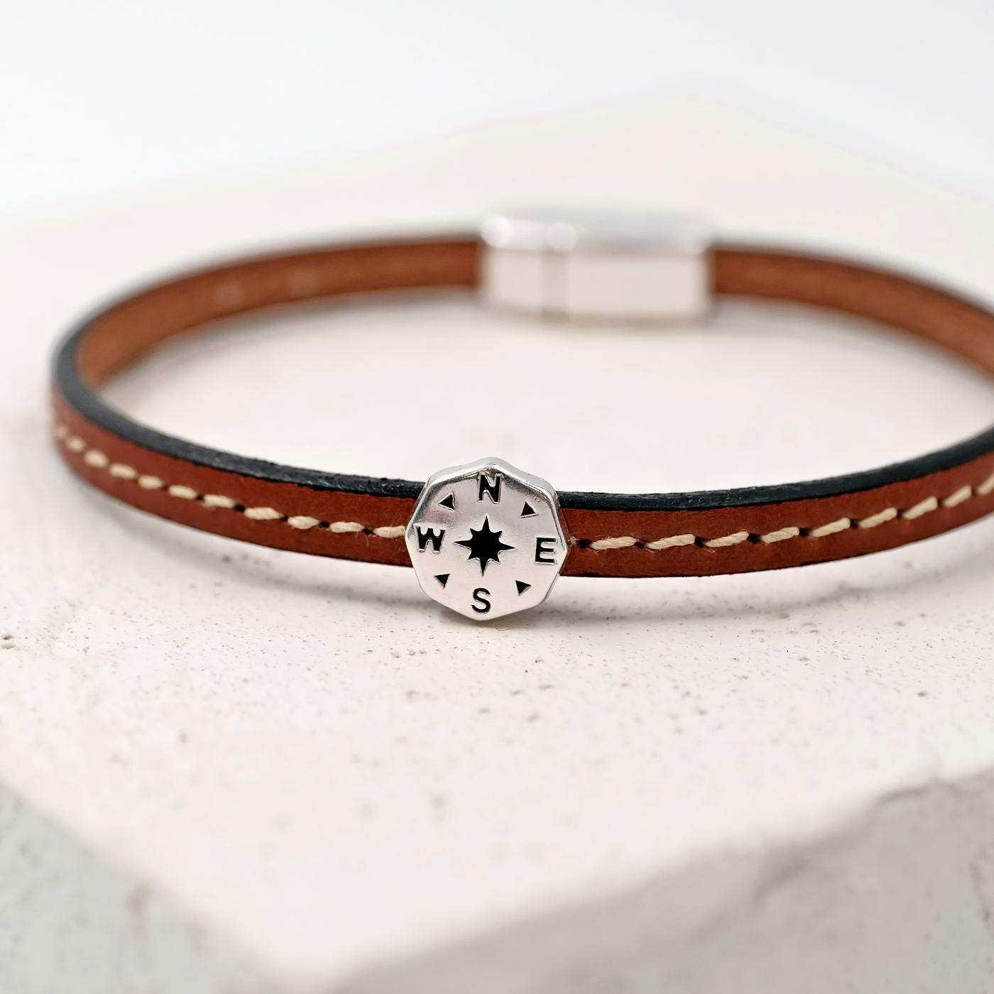 Cosmos Stitched Leather Men's Bracelet — Bracelets from Toolittle — additional view 2