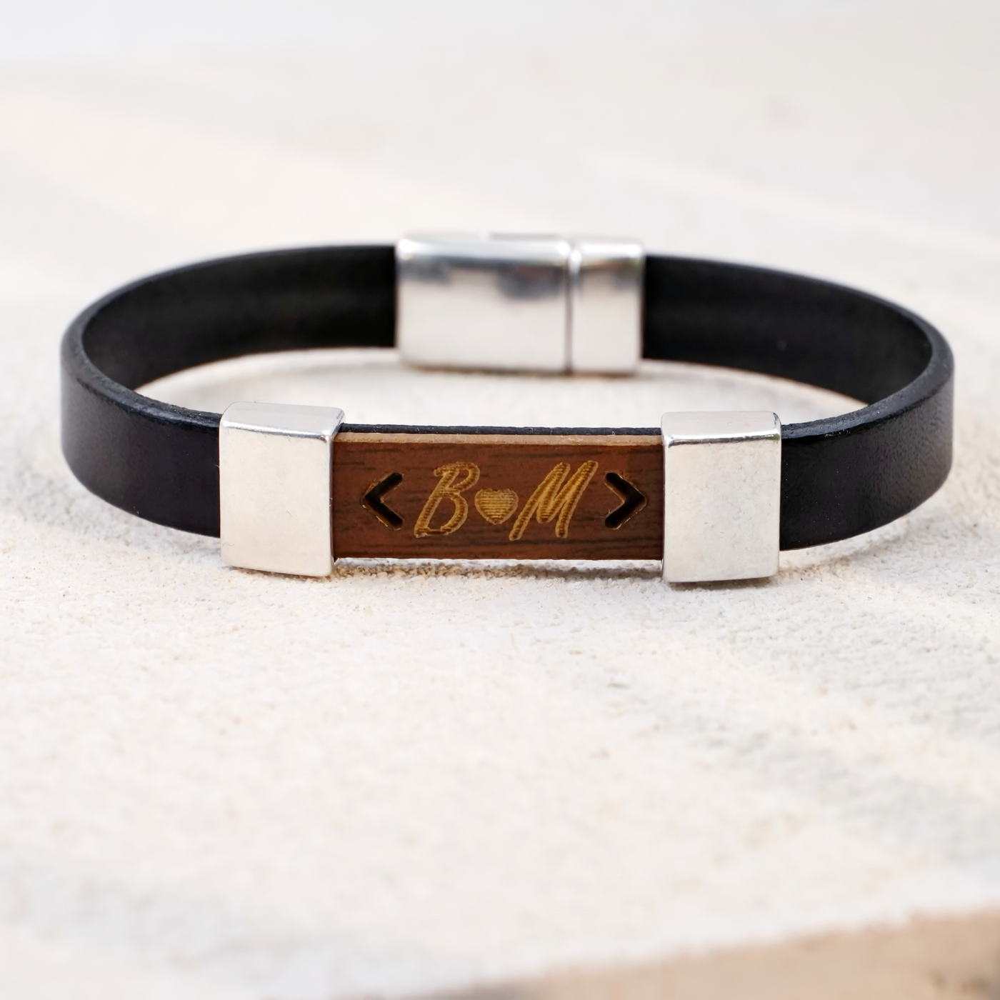 Leather Personalized Men's Bracelet — Bracelets from Toolittle — additional view 2