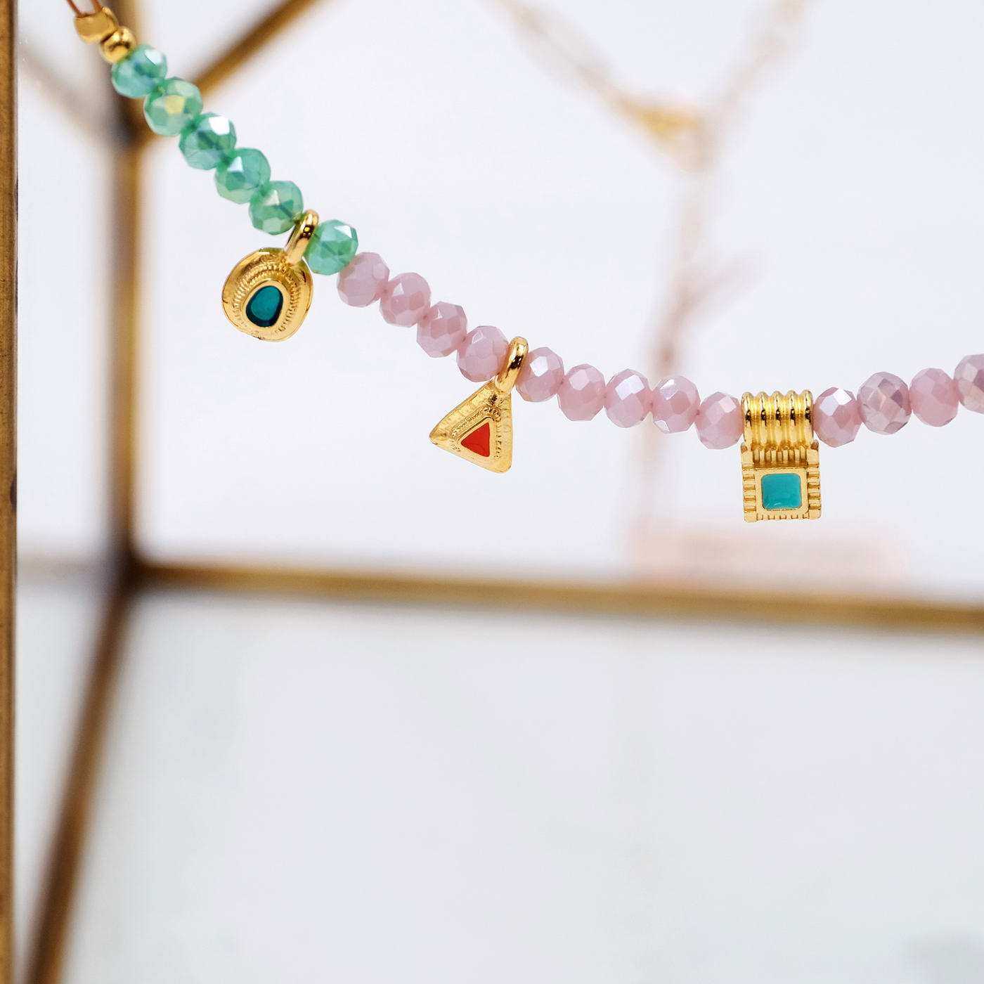 Pebbles Necklace with crystals and enamel — Necklaces from Toolittle — additional view 3