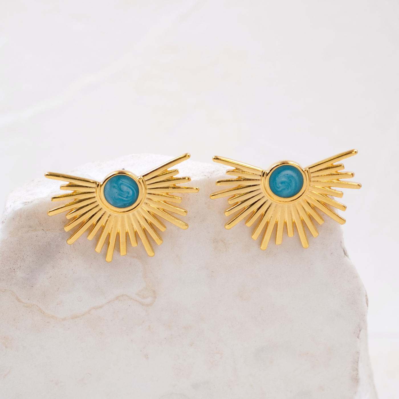 Gold-plated Enamel Earrings — Earrings from Toolittle — additional view 4