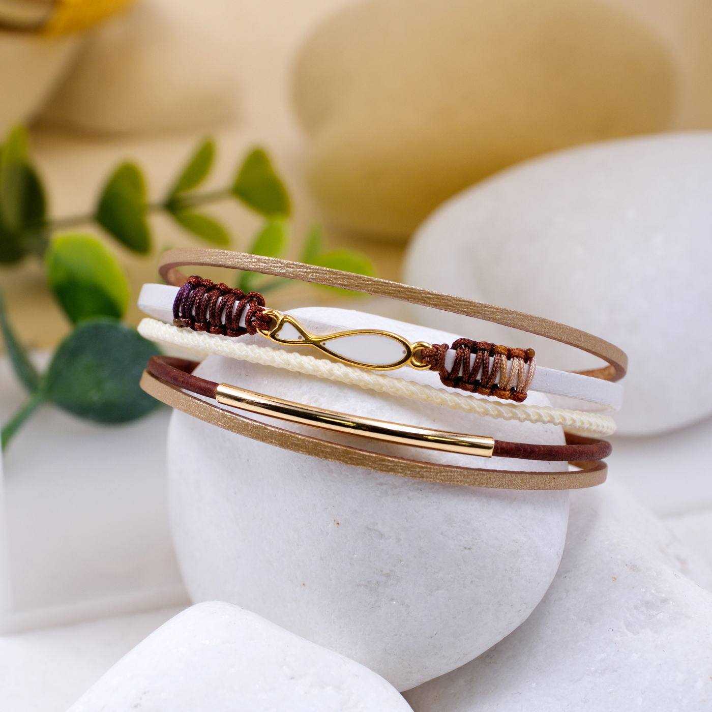 Enamelled Fish Leather Bracelet — Bracelets from Toolittle — additional view 4