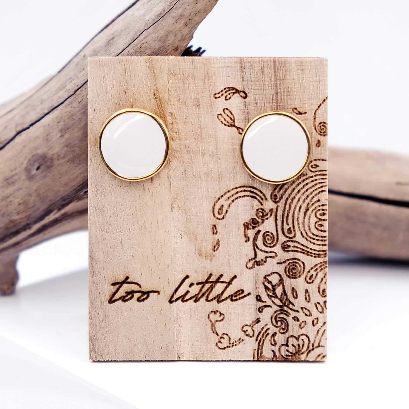 "Maxi Dots on Wood" Stud earrings — Earrings from Toolittle — additional view 2
