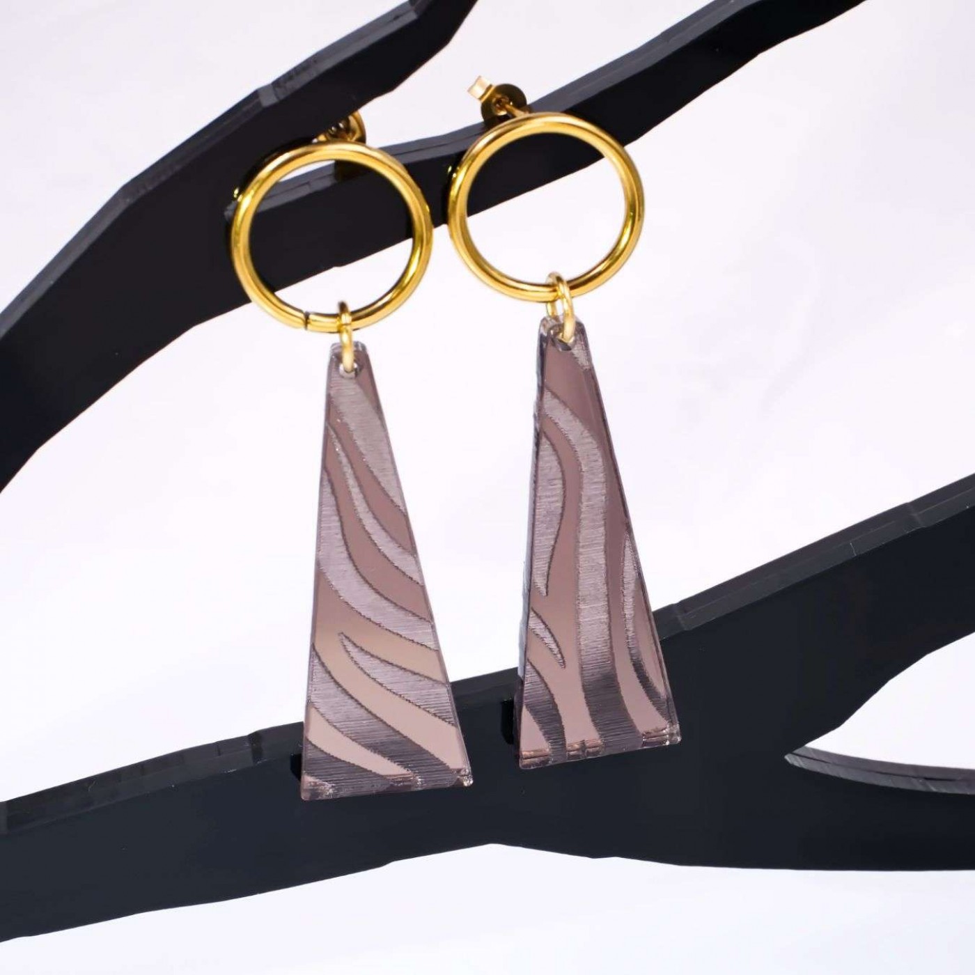 Steel Dangle Earrings - Animal Print — Earrings from Toolittle — additional view 2