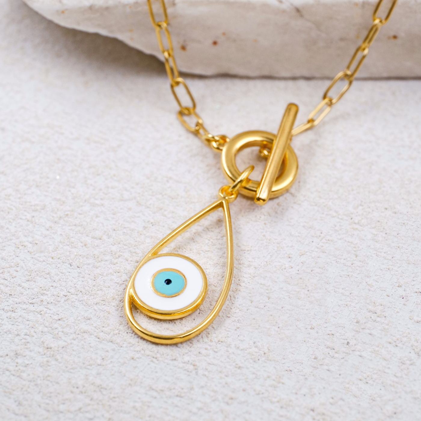 Short Necklace with Evil Eye Drop — Necklaces from Toolittle — additional view 2