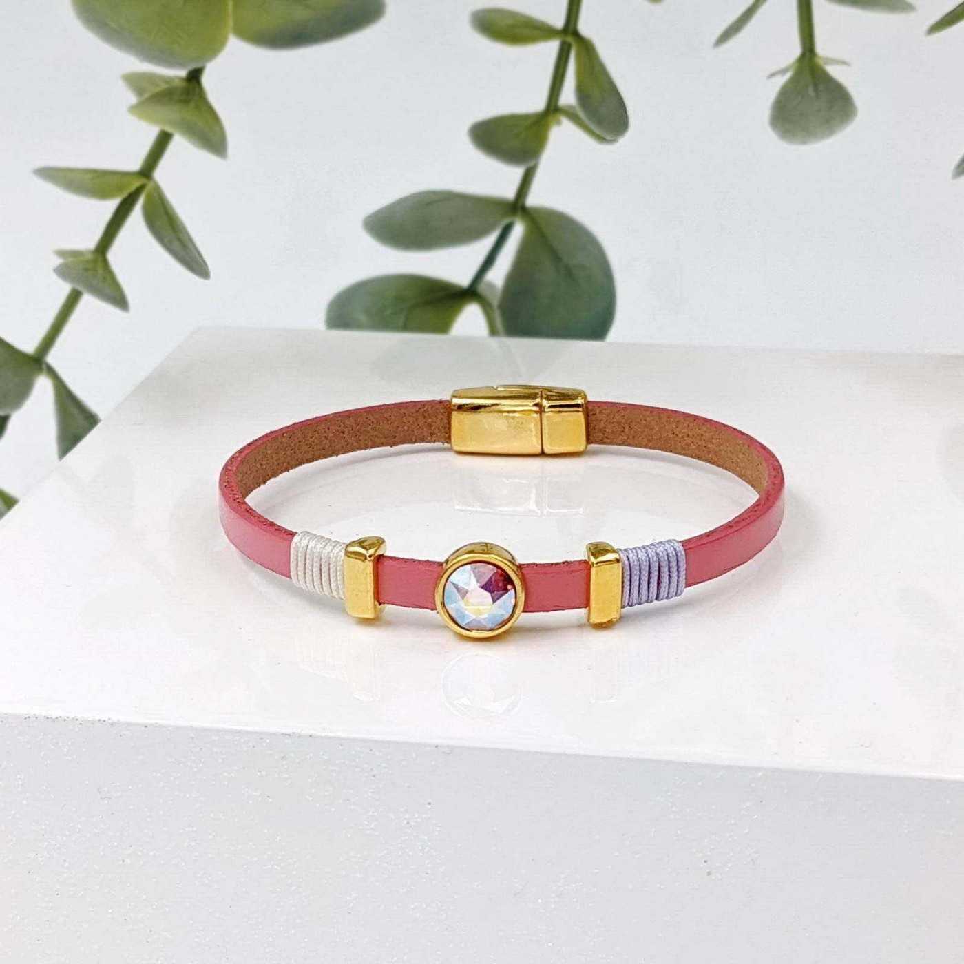 Leather bracelet with crystal — Bracelets from Toolittle — additional view 4
