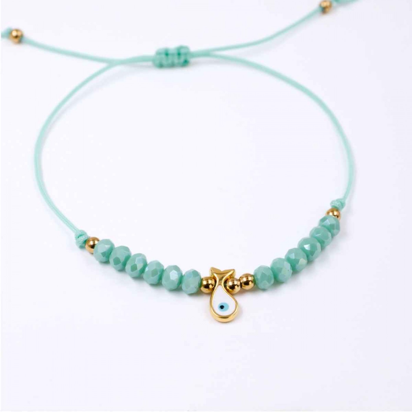 Macramé Bracelet with Metal Fish & Enamel Eye | Color Select — Bracelets from Toolittle — additional view 4
