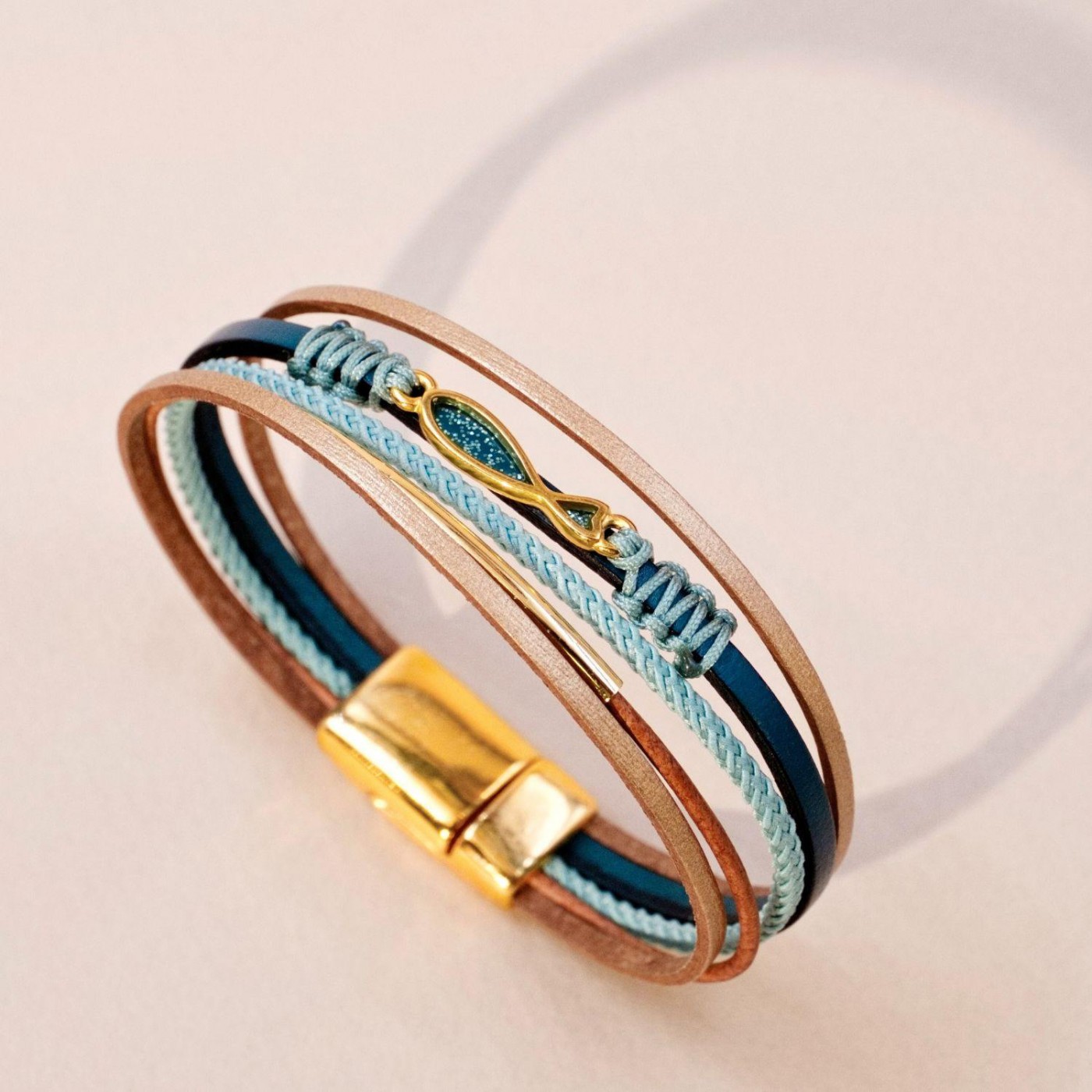 Enamelled Fish Leather Bracelet — Bracelets from Toolittle — additional view 2
