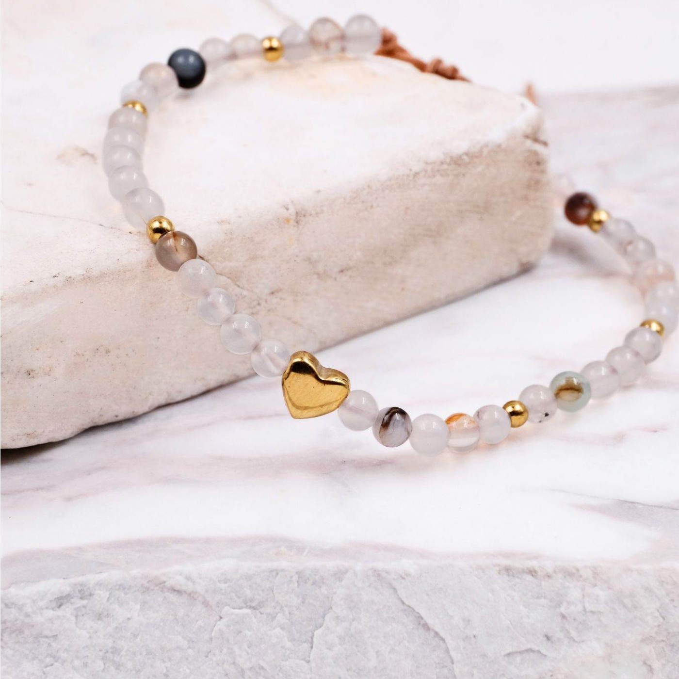 Macramé Bracelet with Crystals & Semiprecious Stones | Jade — Bracelets from Toolittle — additional view 5