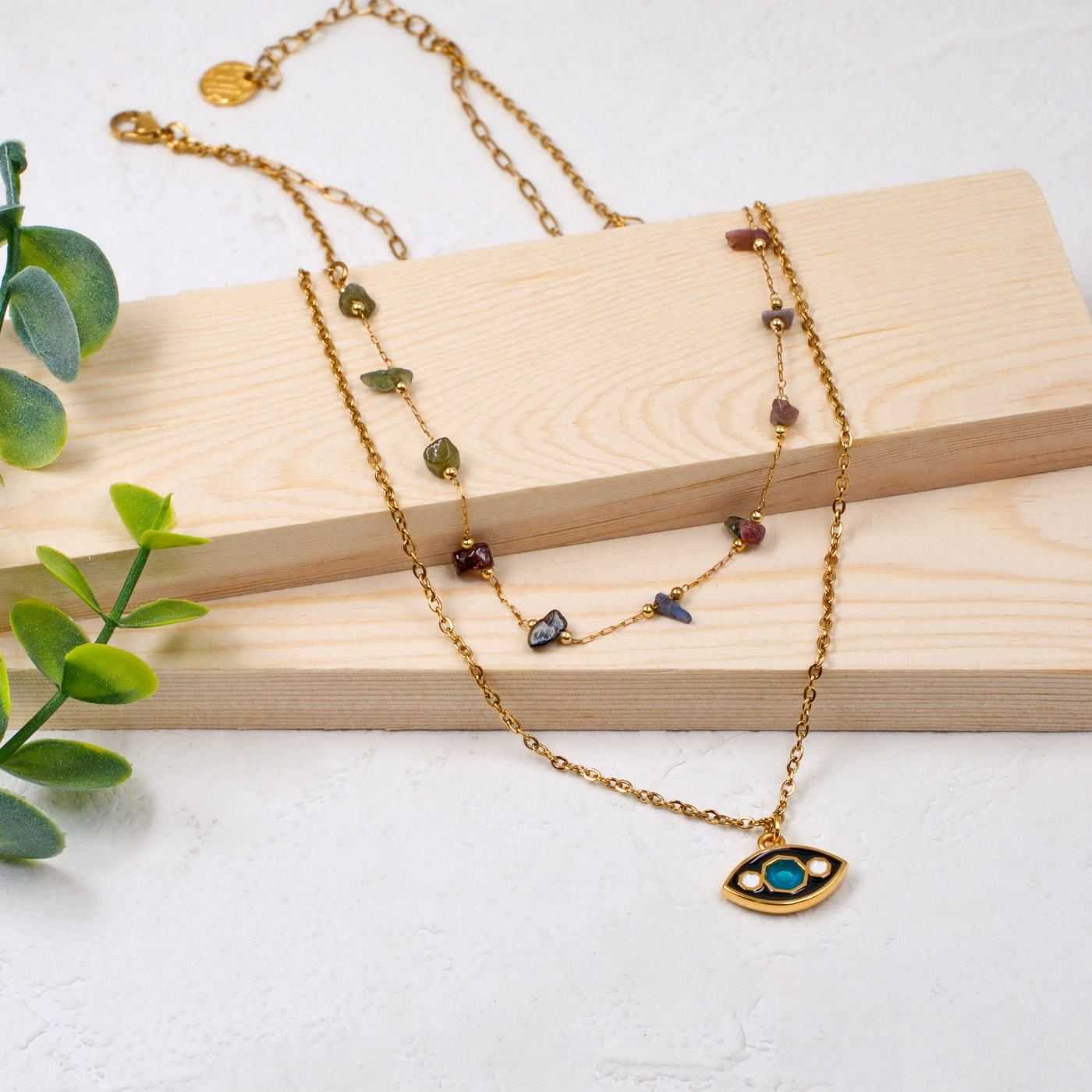 Enamel Eye Layered Necklace — Necklaces from Toolittle — additional view 3