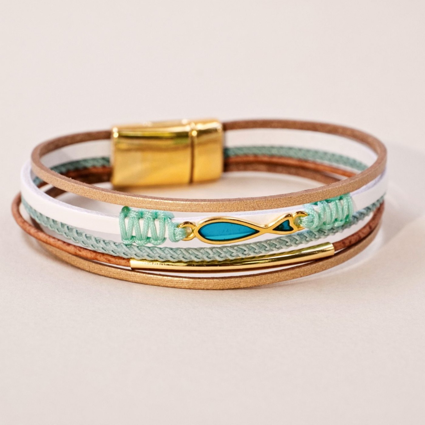 Enamelled Fish Leather Bracelet — Bracelets from Toolittle — additional view 3