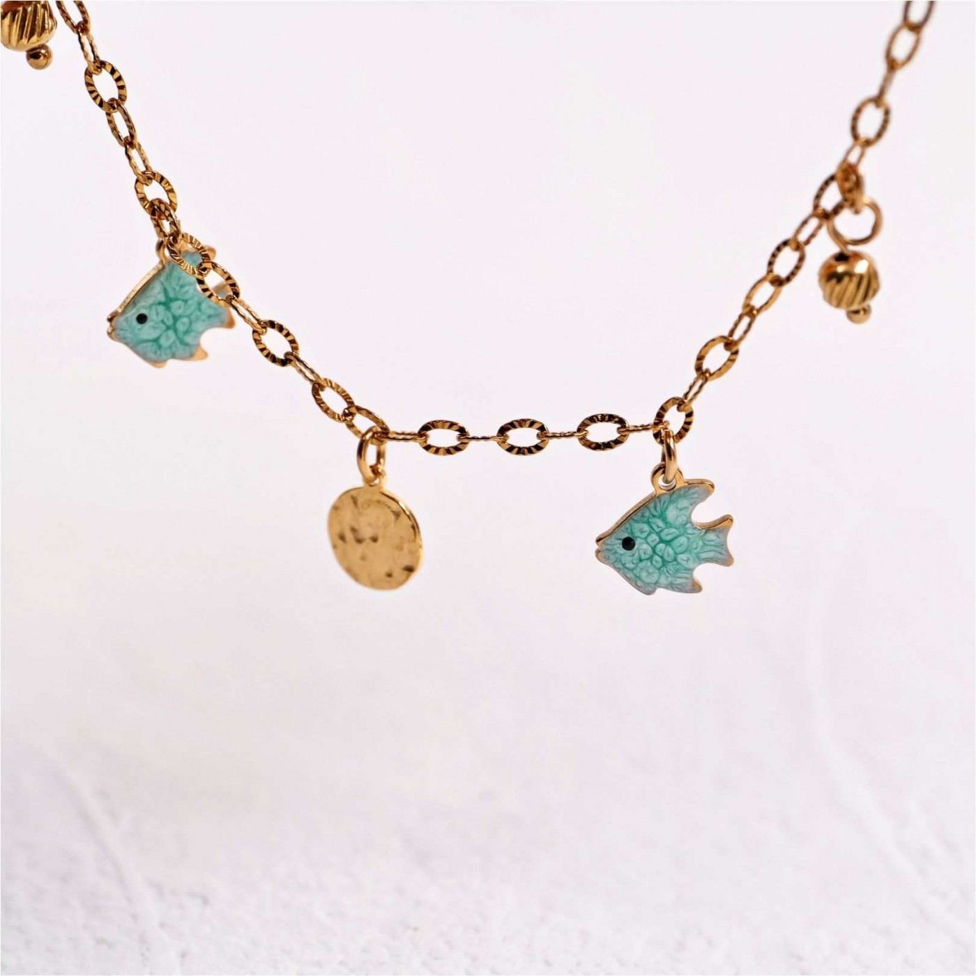 Stainless Steel Chain Anklet | Metal Sea Charms — Anklets from Toolittle — additional view 4