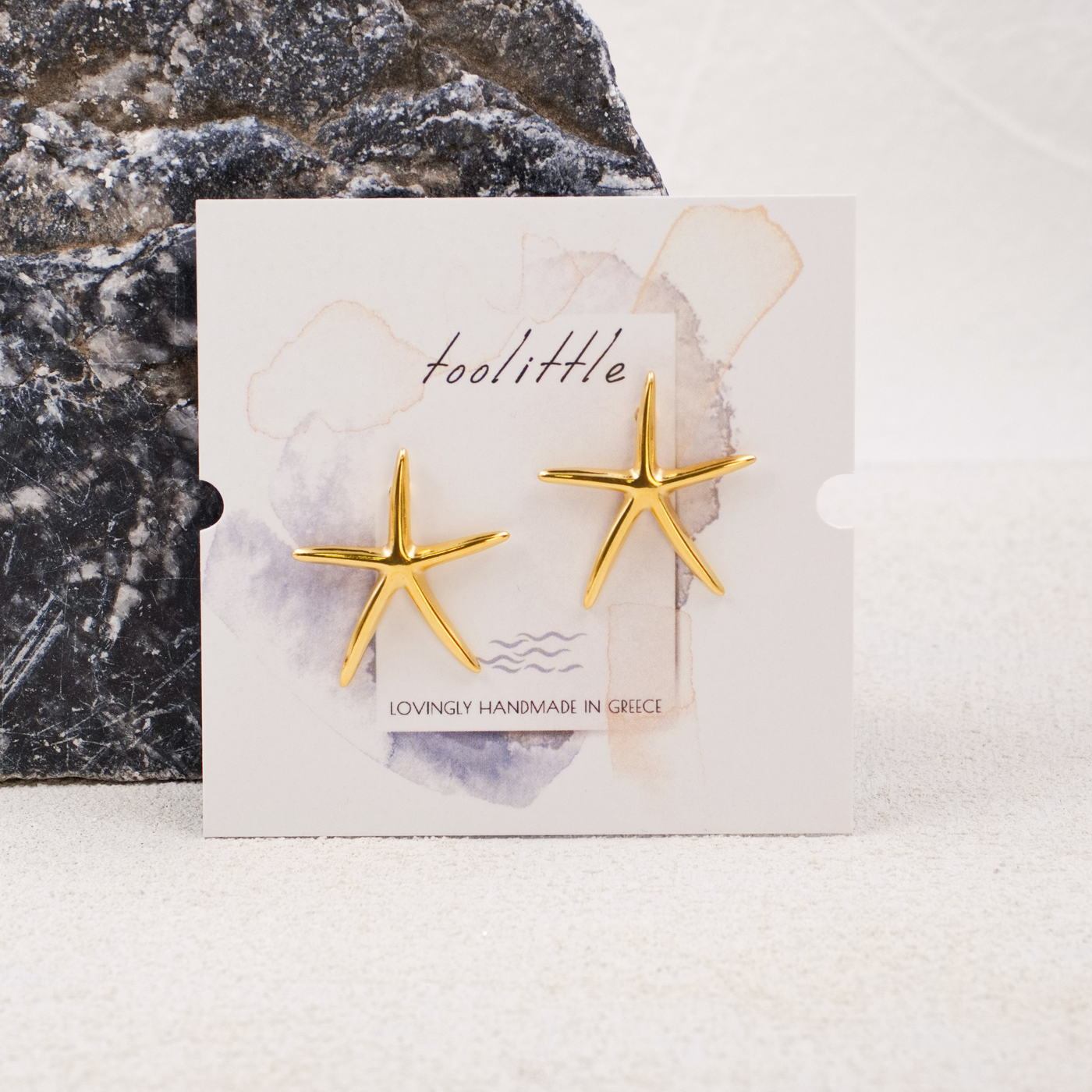 Starfish Gold-plated Earrings — Earrings from Toolittle — additional view 2