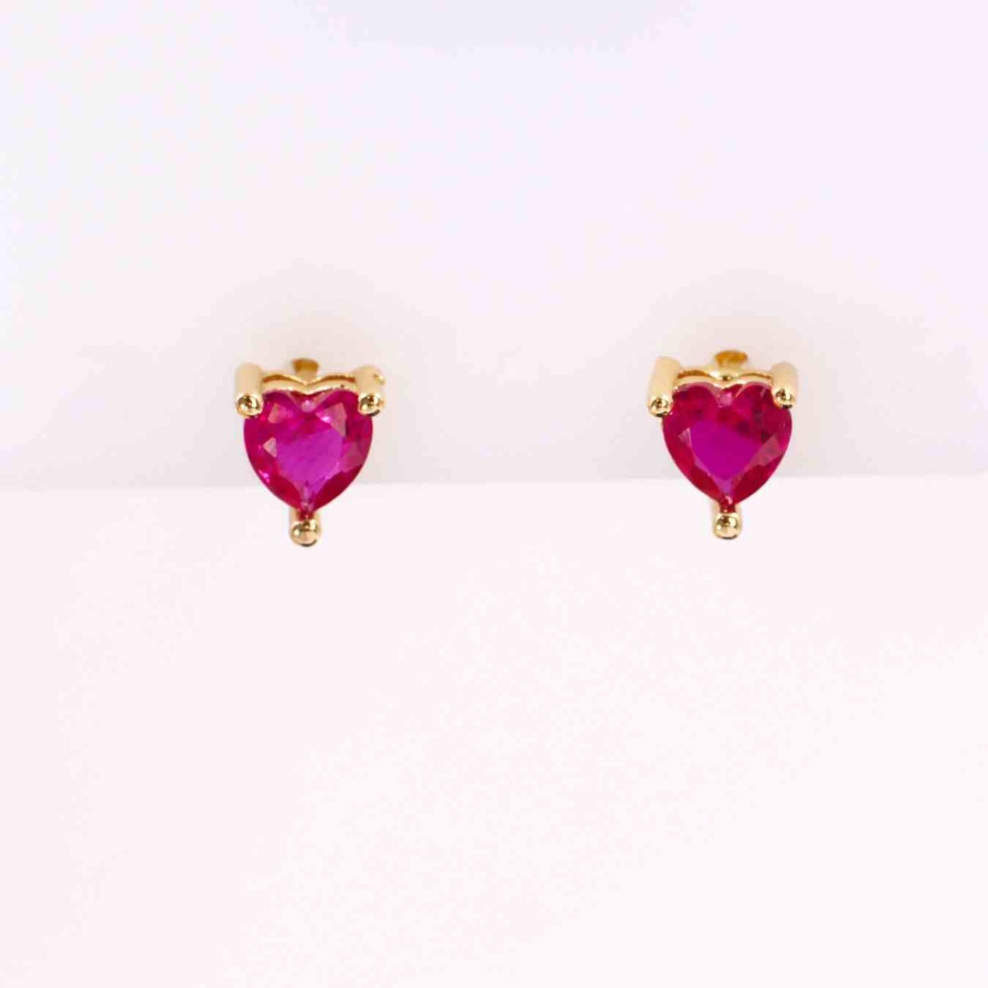 Zircon Crystal Heart Earrings — Earrings from Toolittle — additional view 2