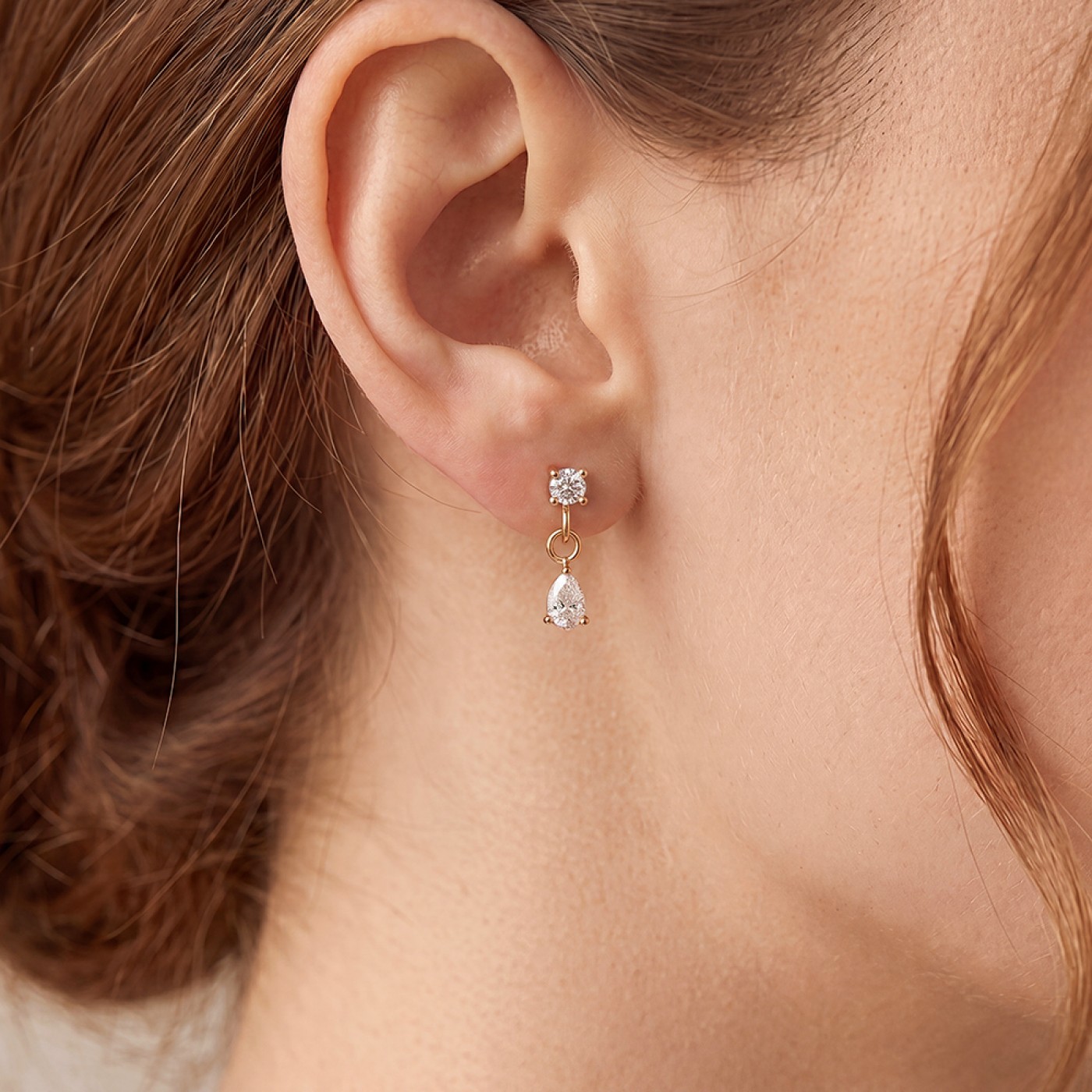 Stainless Steel Earrings - Mini Cubic Zircon — Earrings from Toolittle — additional view 2