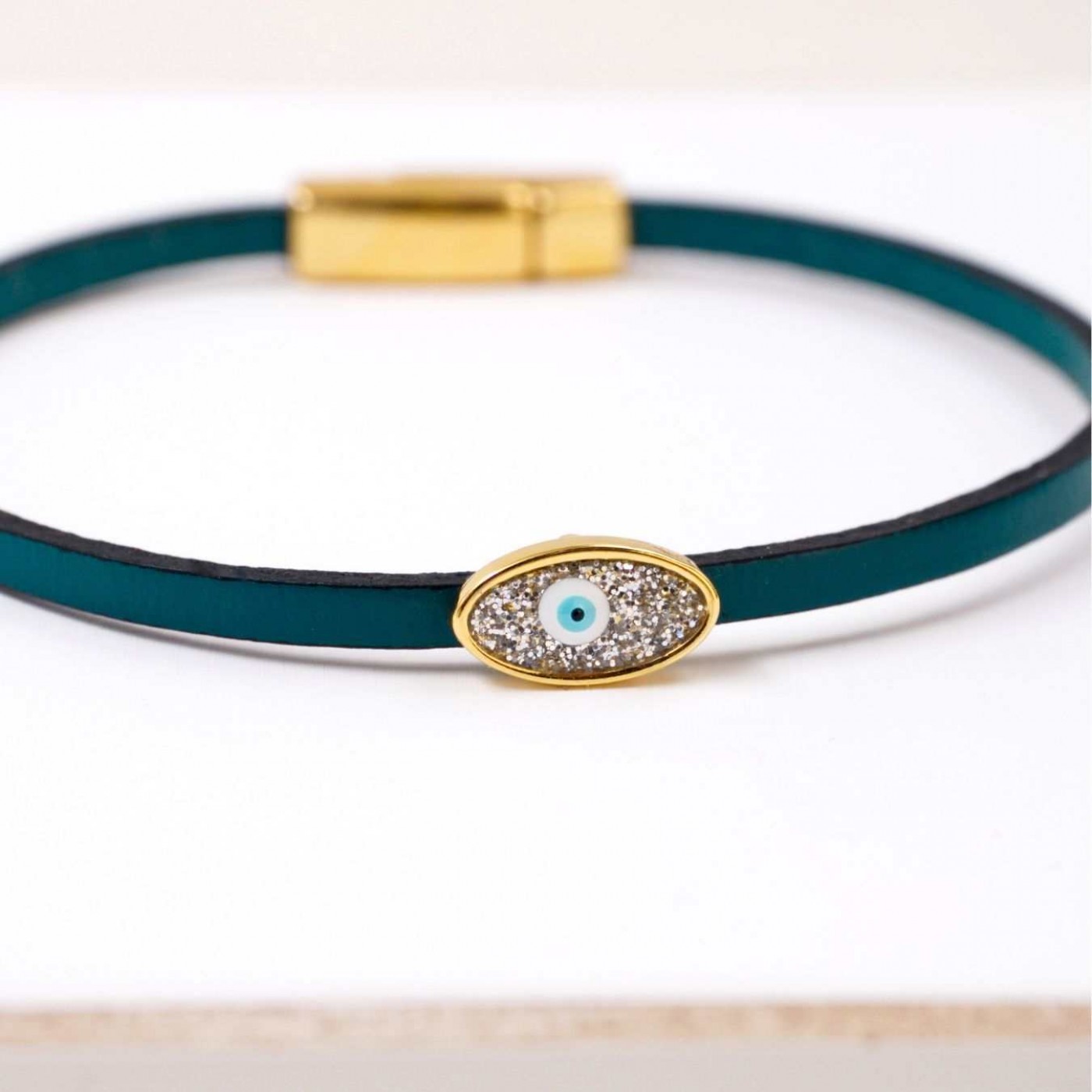 Handcrafted Leather Bracelet with Evil Eye | Color Select — Bracelets from Toolittle — additional view 9