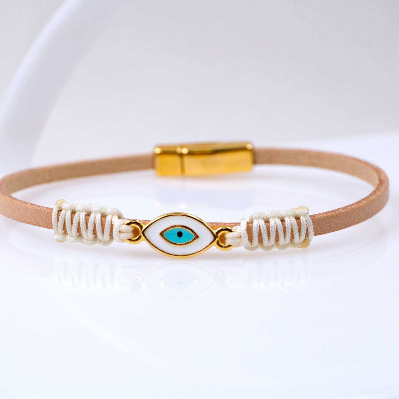 Evil Eye Women's leather Bracelet