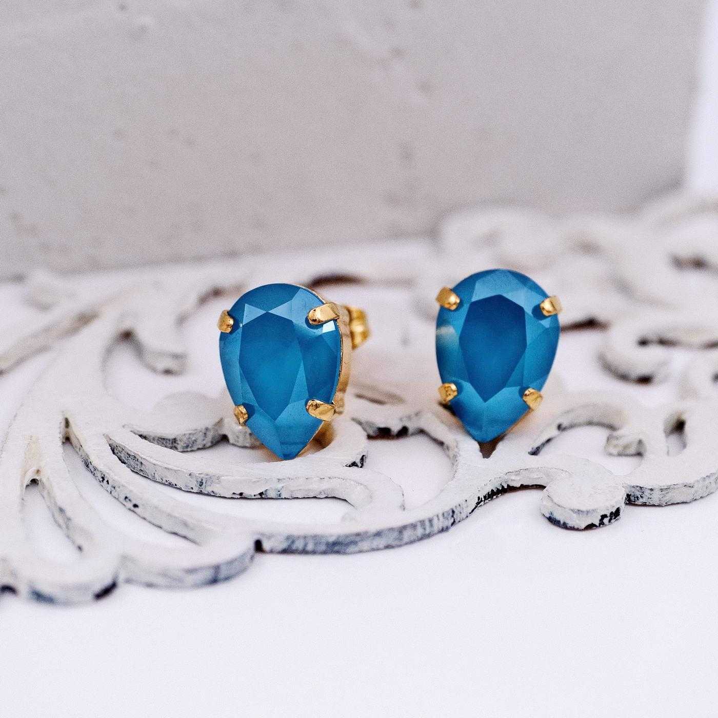 Stud earrings with crystals — Earrings from Toolittle — additional view 4