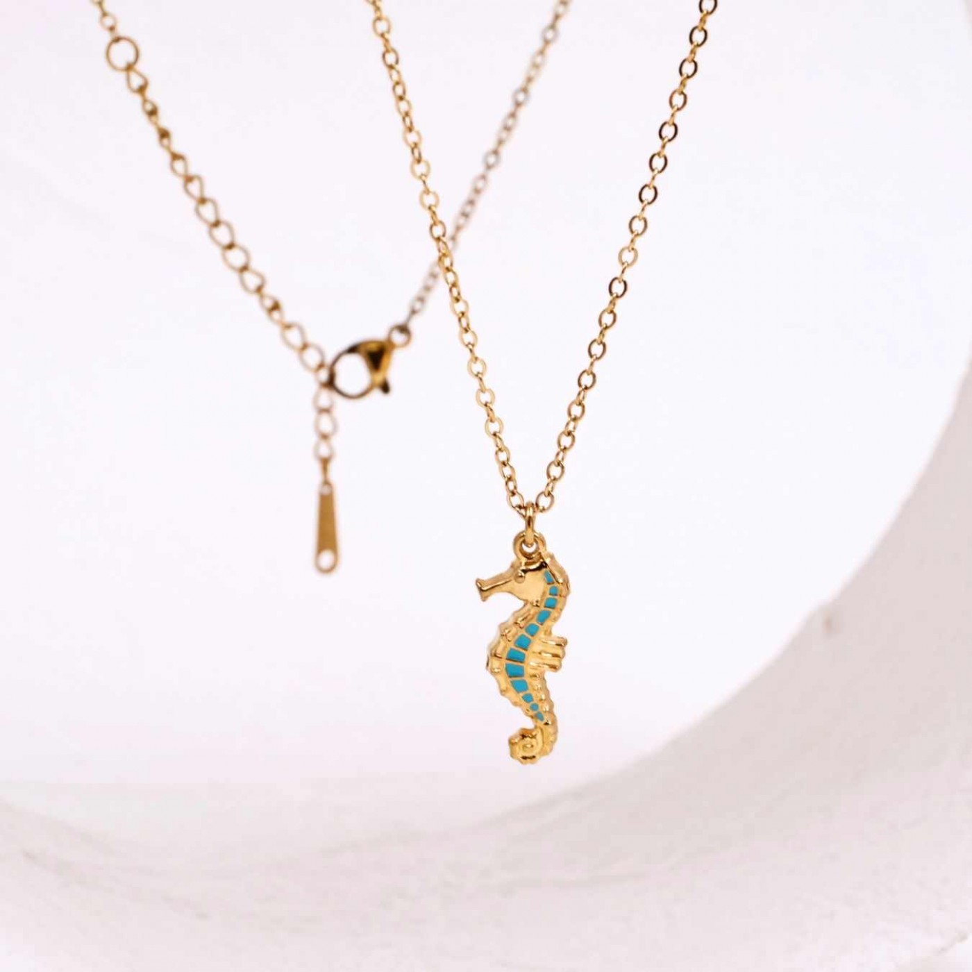 Stainless Steel Jewelry: Enamelled Seahorse Necklace — Necklaces from Toolittle — additional view 3