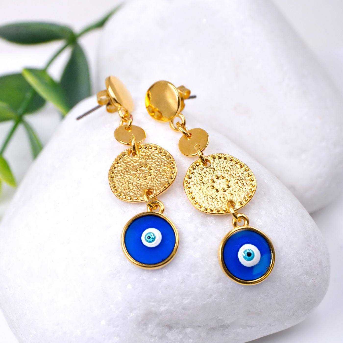 Evil Eye Dangle Earrings — Earrings from Toolittle — additional view 2