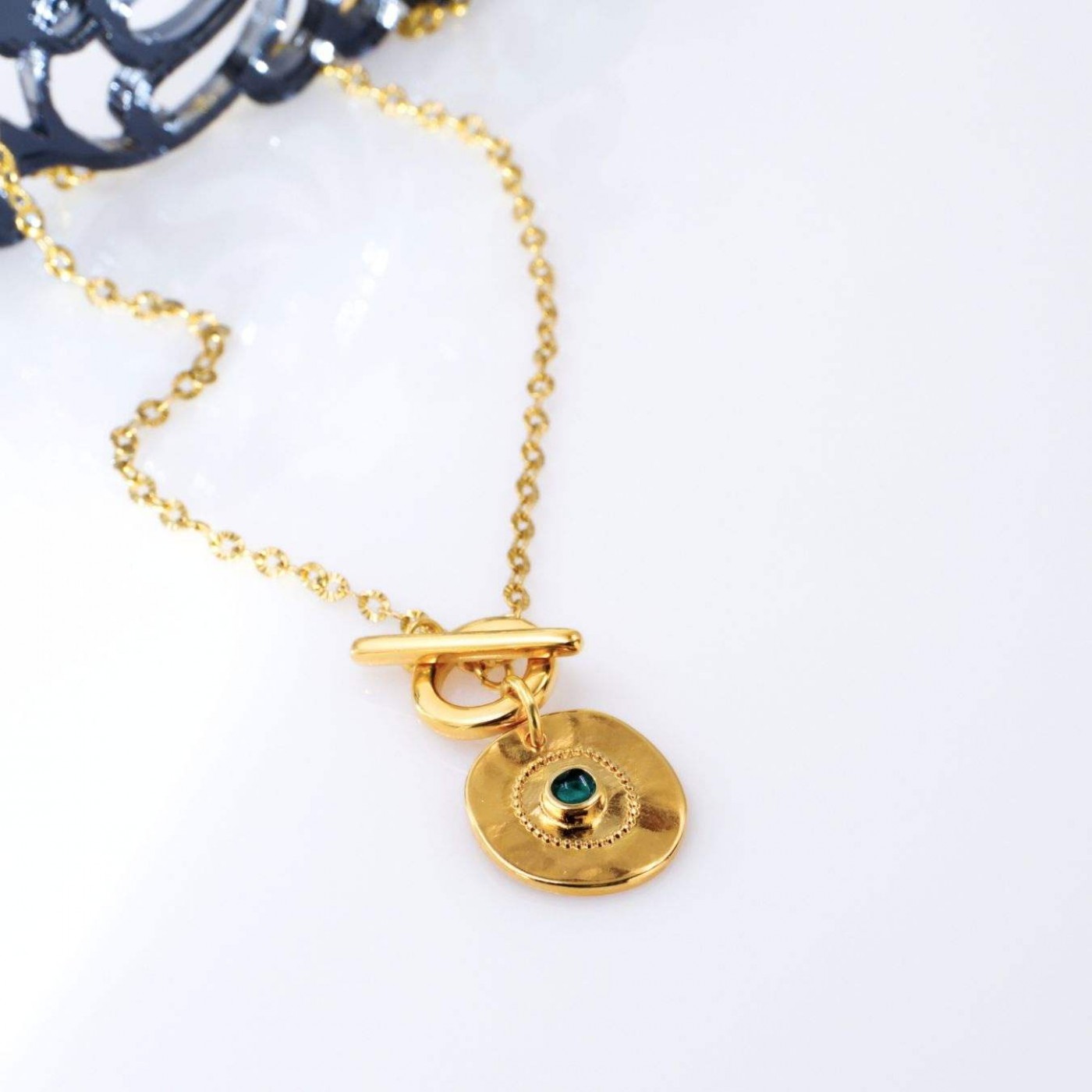 Toggle Clasp: Gold-plated Necklace - Zircon — Necklaces from Toolittle — additional view 6
