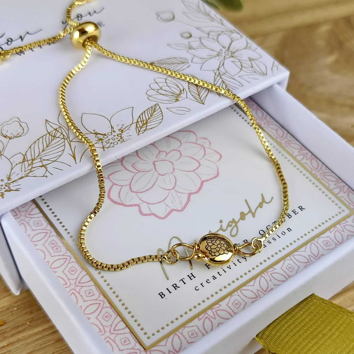 Birth Flower Bracelet - October — Bracelets from Toolittle — additional view 3