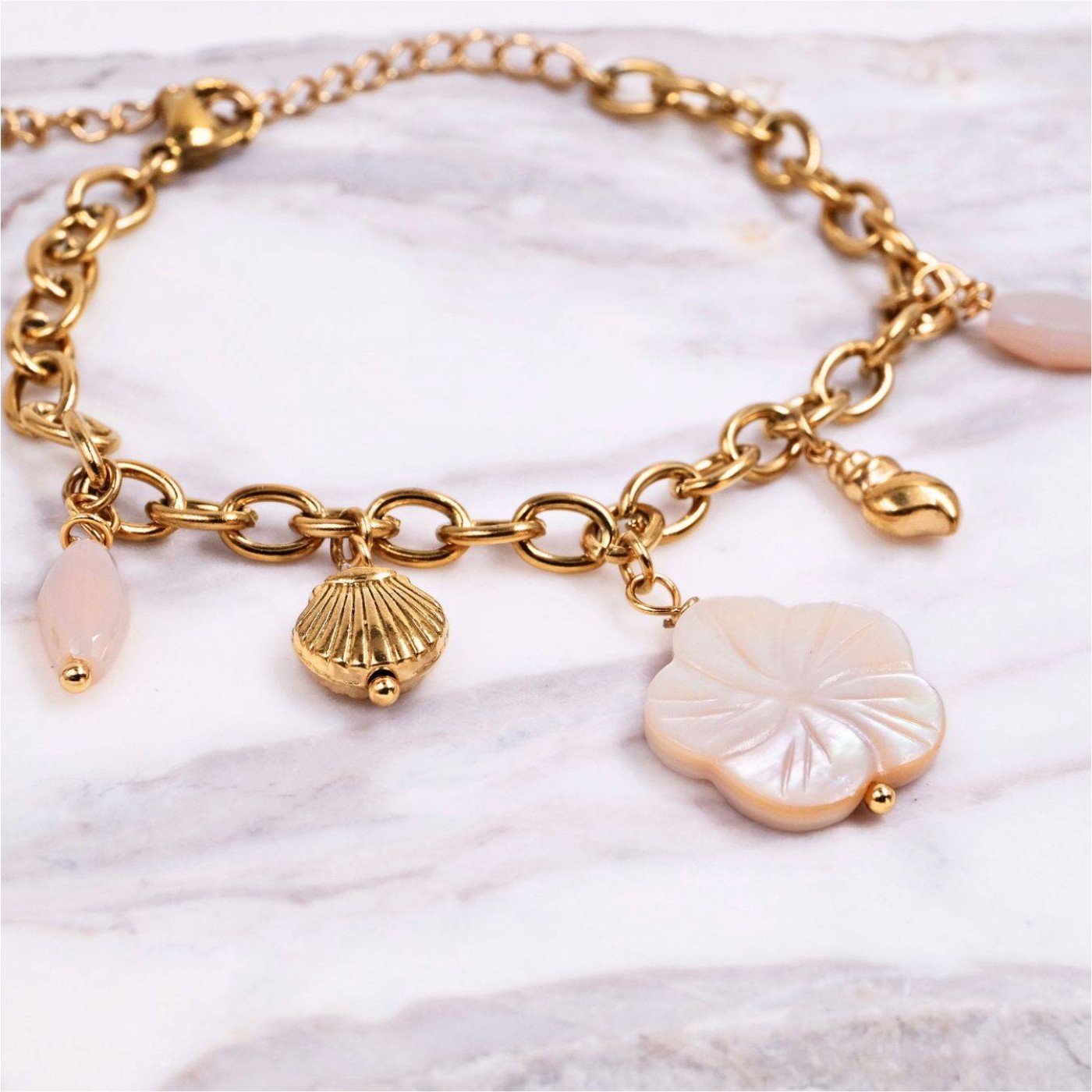 Stainless Steel Jewelry: Resin Flower & Sea Charms — Bracelets from Toolittle — additional view 2