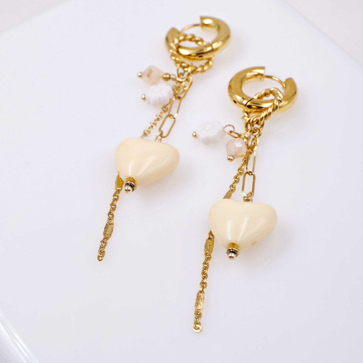 Dangle little hearts earrings — Earrings from Toolittle — additional view 4
