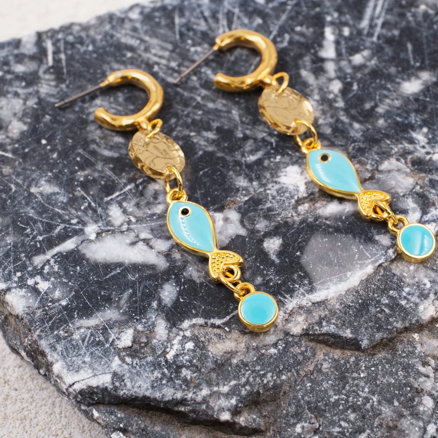 Fish Gold-plated Earrings — Earrings from Toolittle — additional view 4