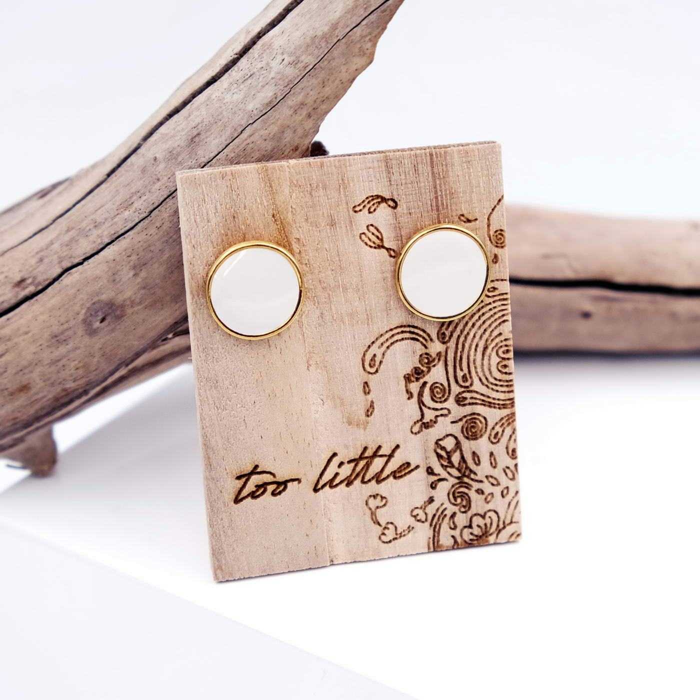 "Maxi Dots on Wood" Stud earrings — Earrings from Toolittle — additional view 3