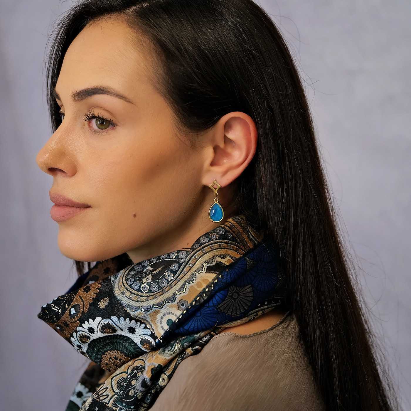 Mid-sized earrings with crystals — Earrings from Toolittle — additional view 4