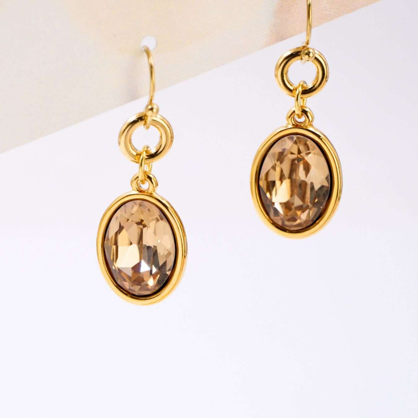 Earrings with Oval Swarovski Crystals — Earrings from Toolittle — additional view 2