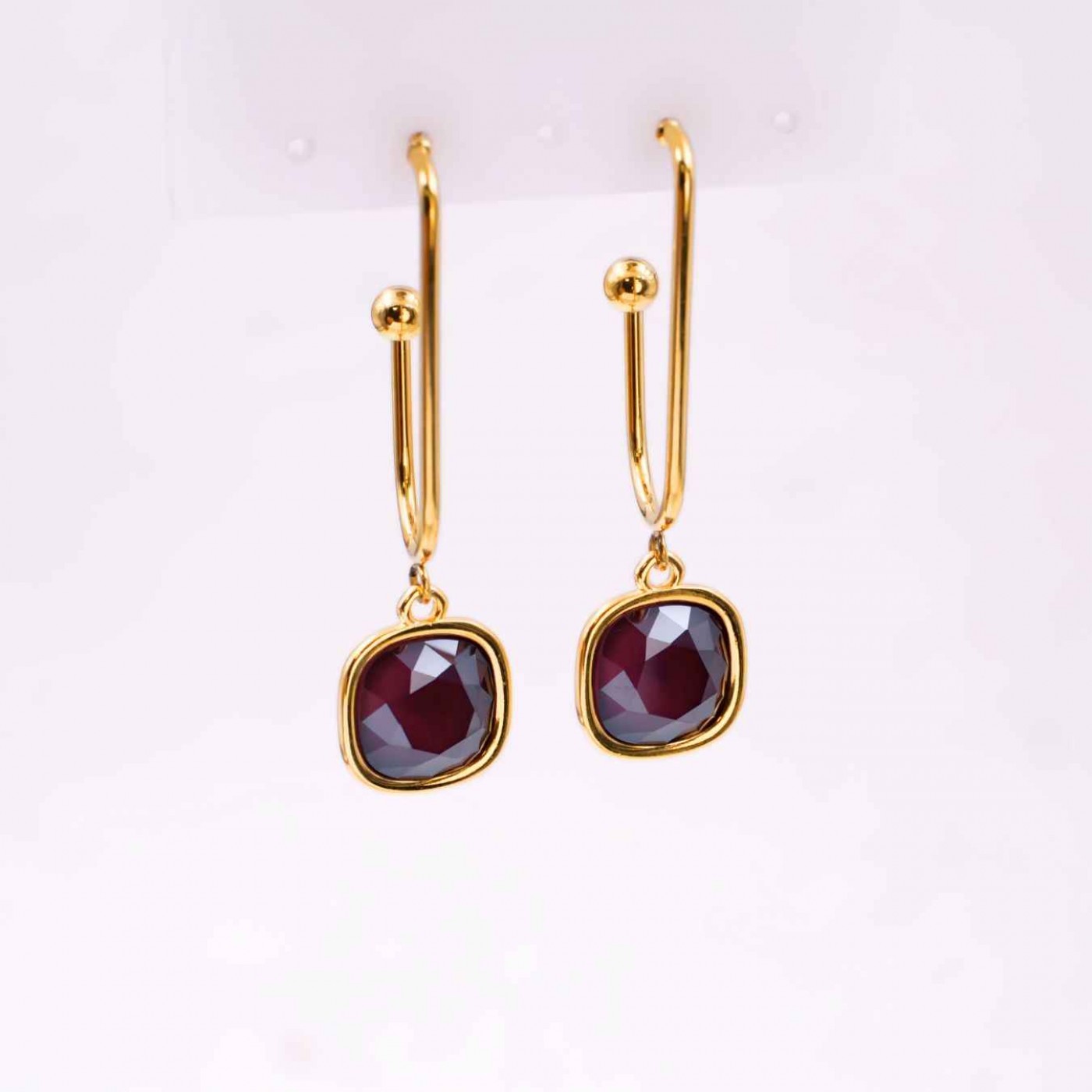 Crystal Collection: Gold-Plated Dangle Earrings — Earrings from Toolittle — additional view 3