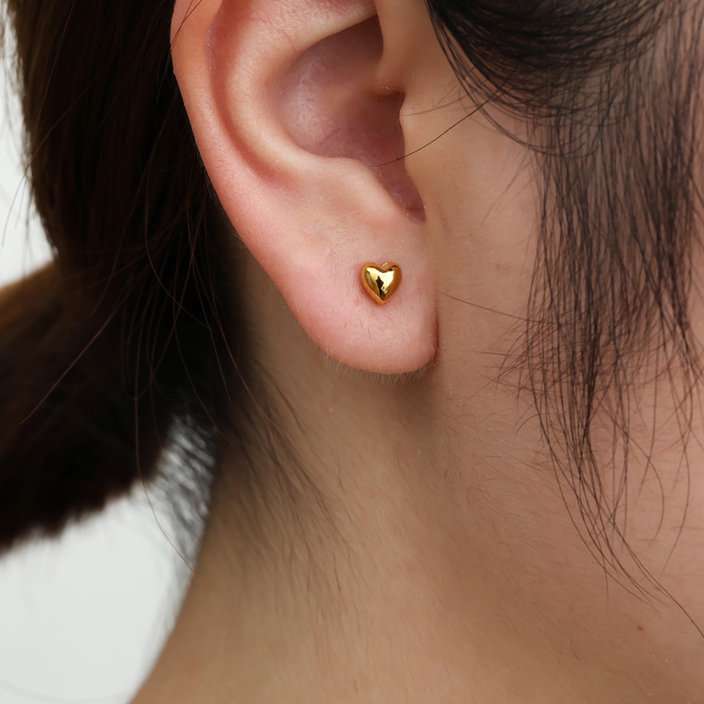 Stainless Steel Jewelry: Heart Stud Earrings — Earrings from Toolittle — additional view 2