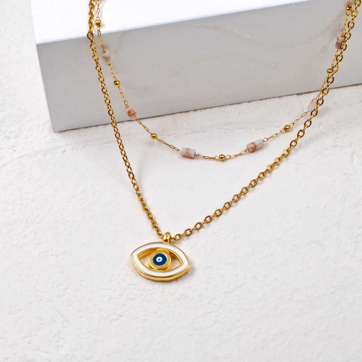 Enamel Eye Layered Necklace — Necklaces from Toolittle — additional view 2