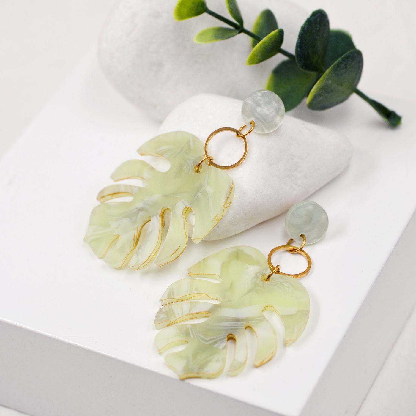 Plexiglass leaf earrings — Earrings from Toolittle — additional view 6