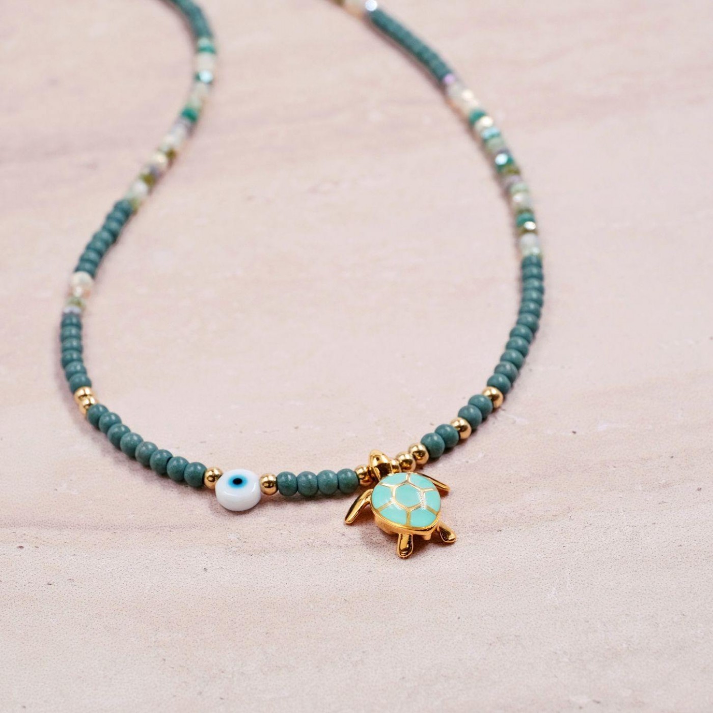 Enamelled Sea Turtle Necklace - Color Option — Necklaces from Toolittle — additional view 7