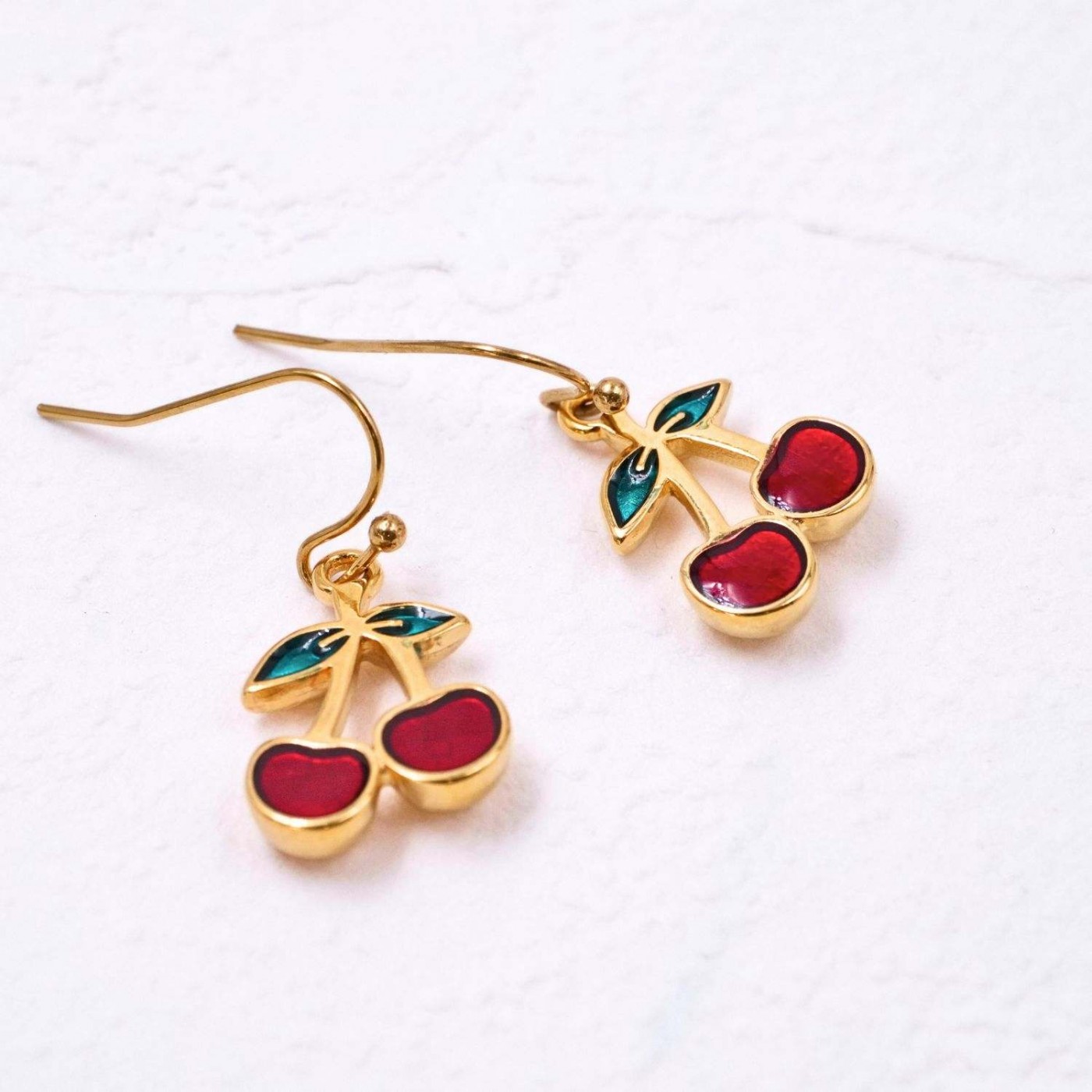 Cherry Gold-plated Earrings — Earrings from Toolittle — additional view 2