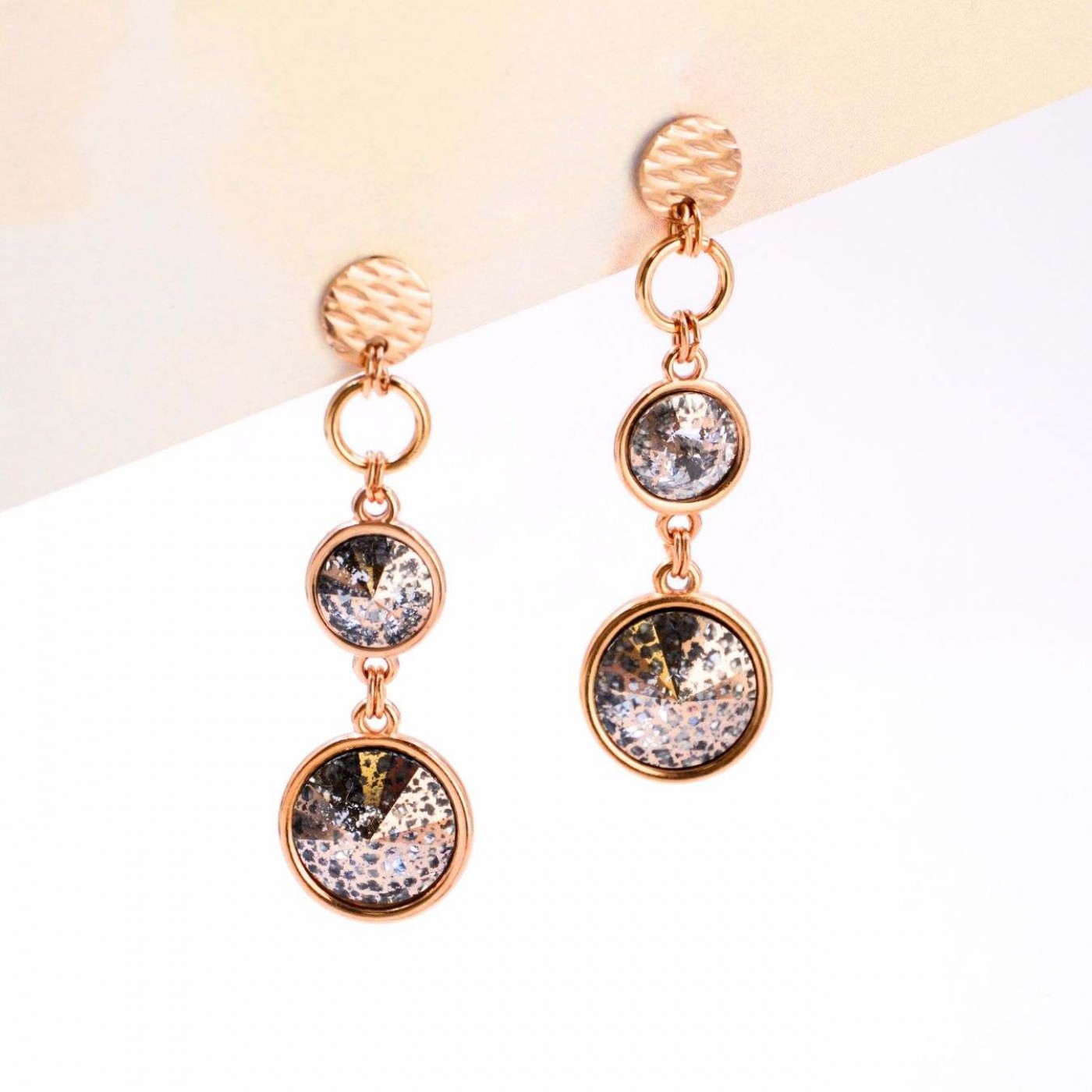 Rose Gold-Plated Swarovski Crystal Earrings — Earrings from Toolittle — additional view 3