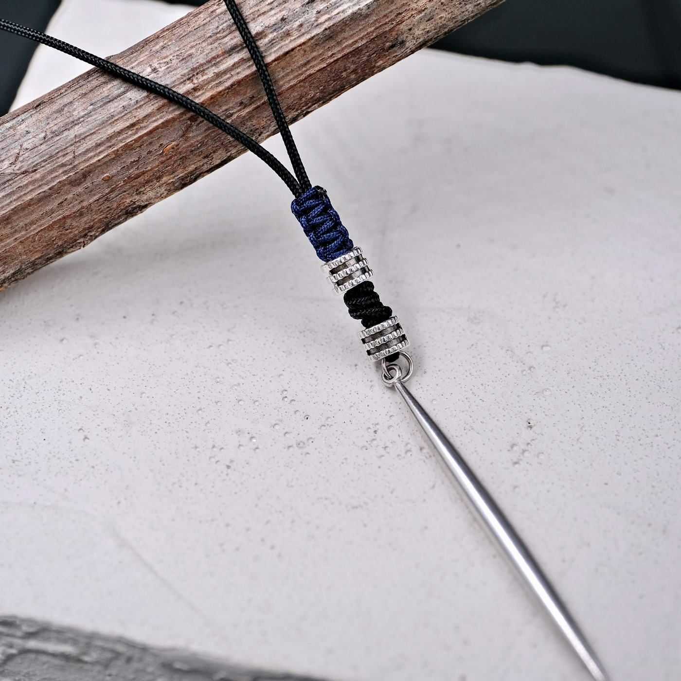 Men's necklace Silver Needle — Necklaces from Toolittle — additional view 2