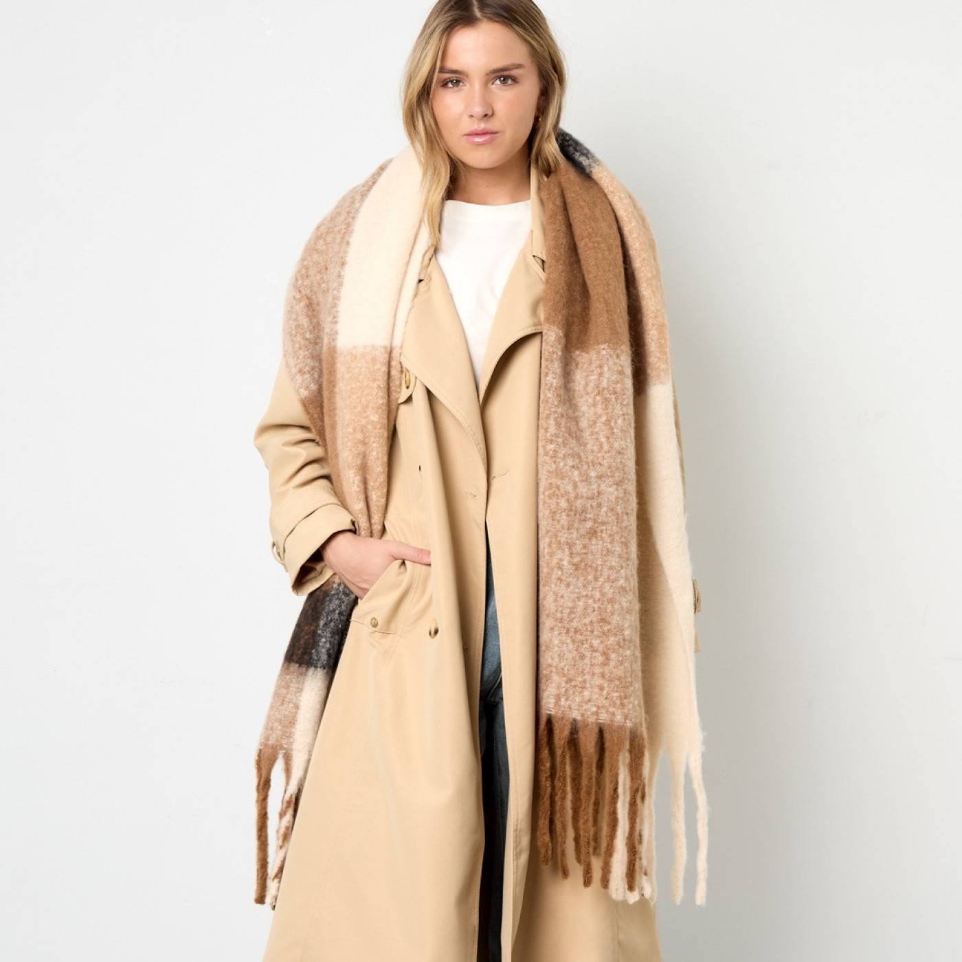 Soft Scarf with Fringes – Miamossa Accessories — Scarves & wraps from Toolittle — additional view 3