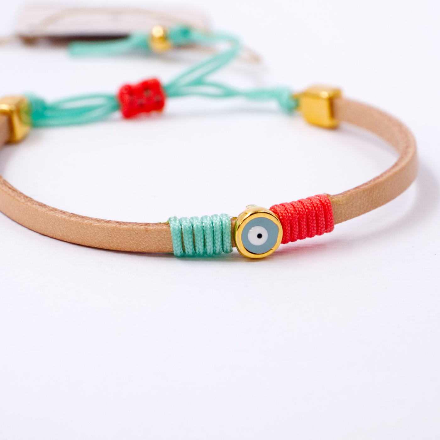 Evil Eye Leather Kids Bracelet — Bracelets from Toolittle — additional view 3