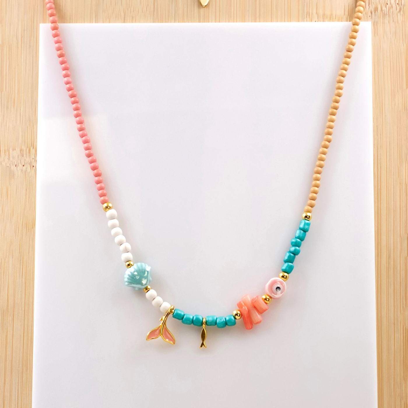 Coral & Stones Short Necklace — Necklaces from Toolittle — additional view 4
