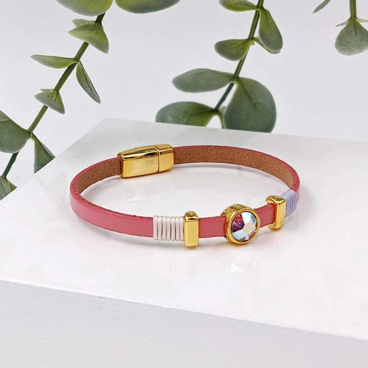 Leather bracelet with crystal — Bracelets from Toolittle — additional view 3