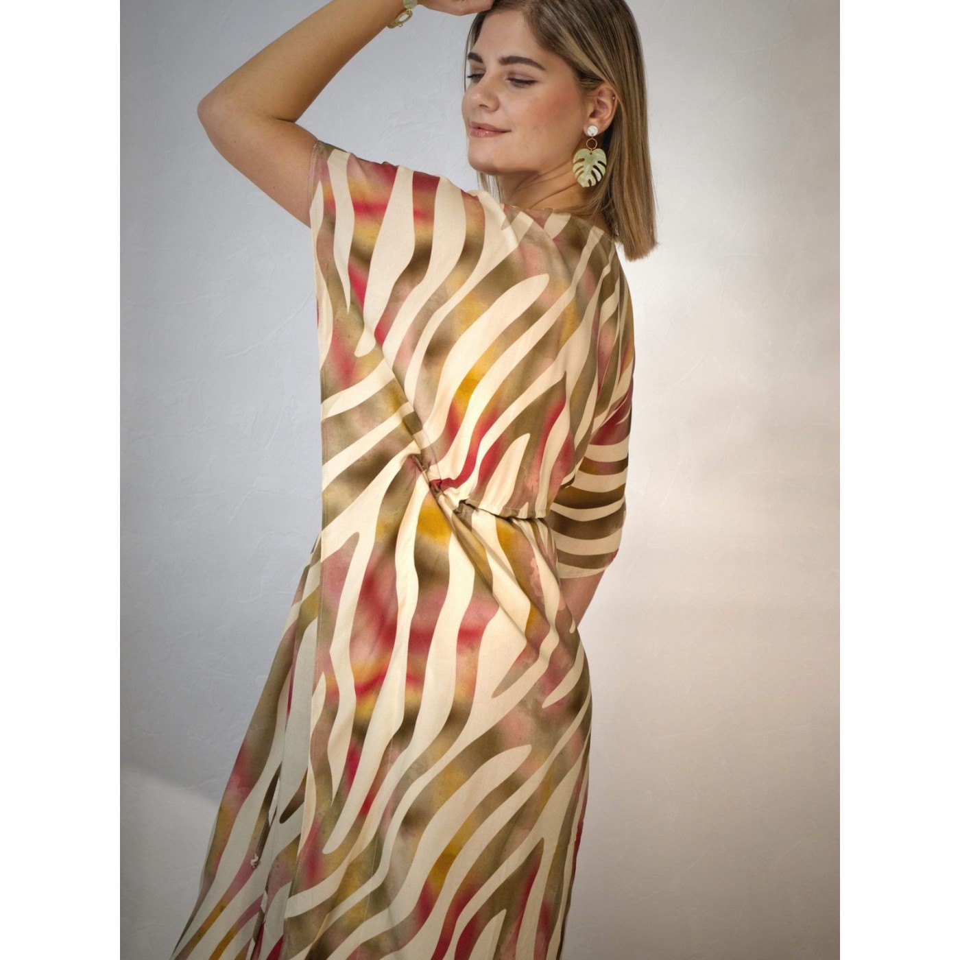 KOKKOSAMMOU Short caftan Paros with front tie — Dresses from Toolittle — additional view 5