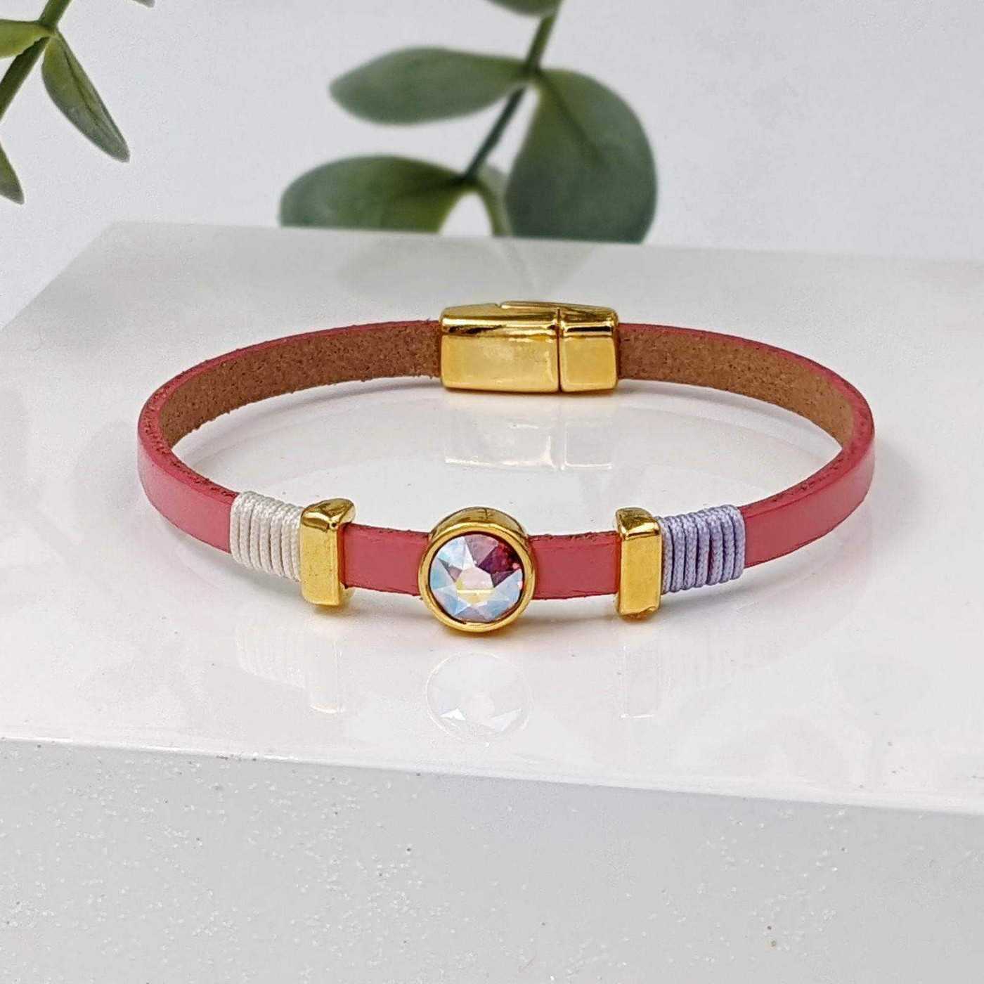Leather bracelet with crystal — Bracelets from Toolittle — additional view 5
