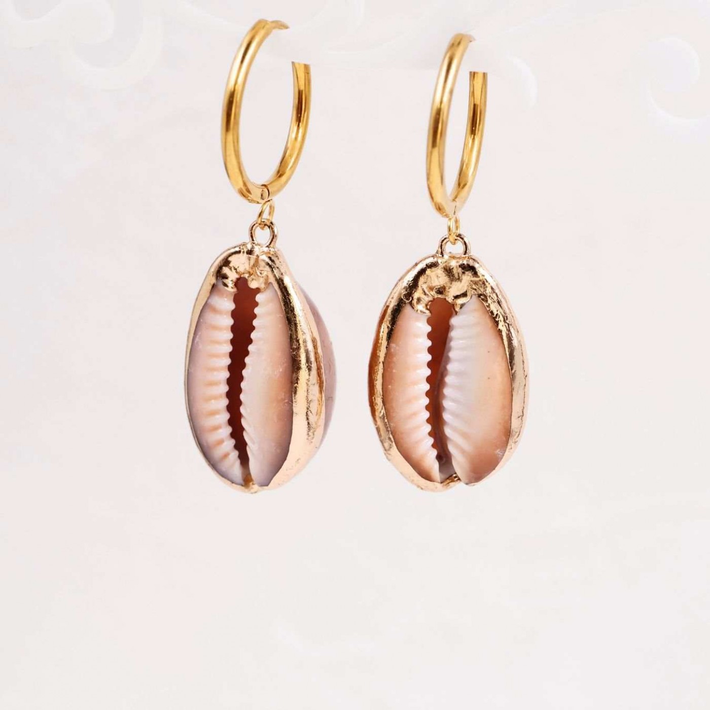 Stainless Steel | Cowrie Shells Hoop Earrings — Earrings from Toolittle — additional view 3