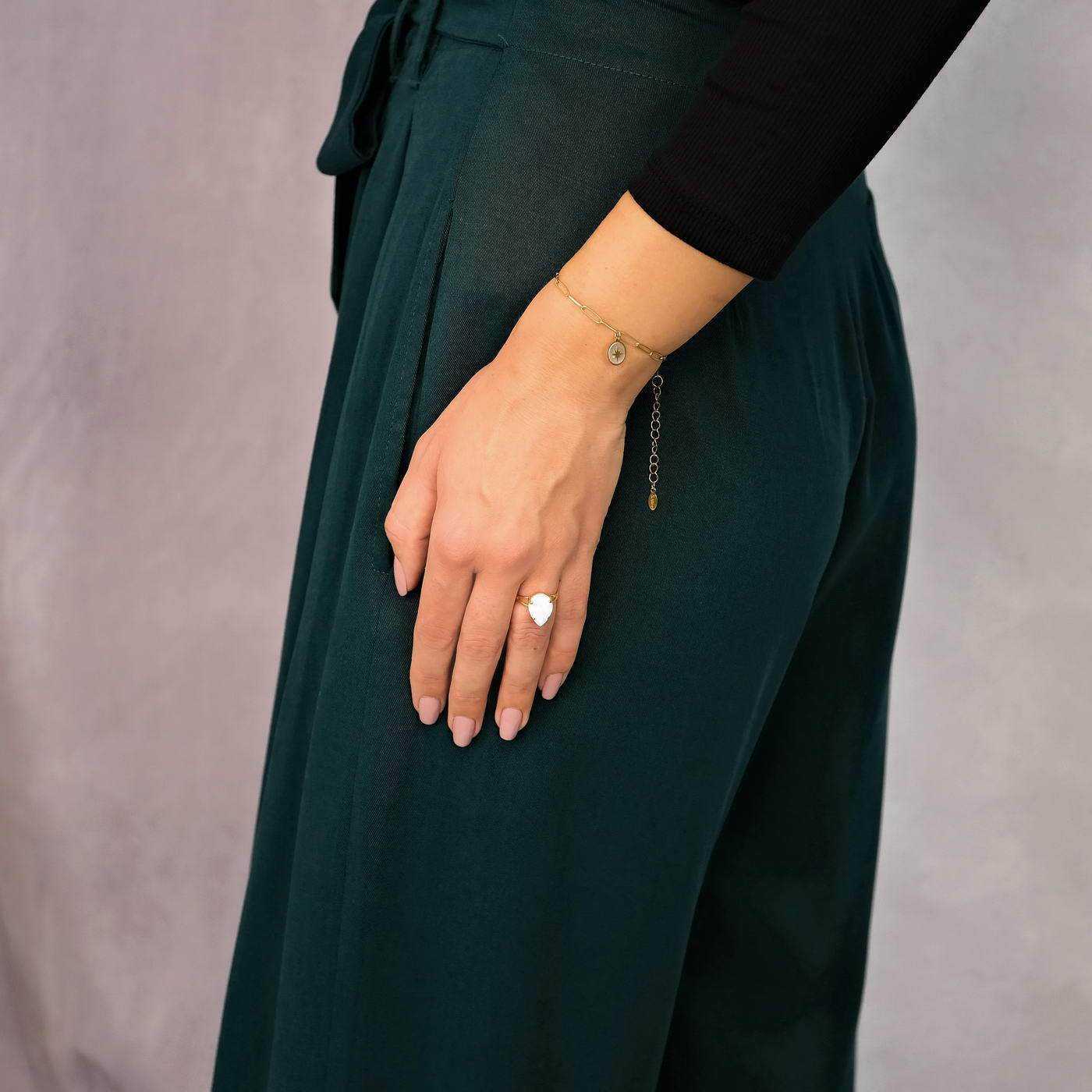 Gold-plated ring with Austrian crystal — Rings from Toolittle — additional view 3