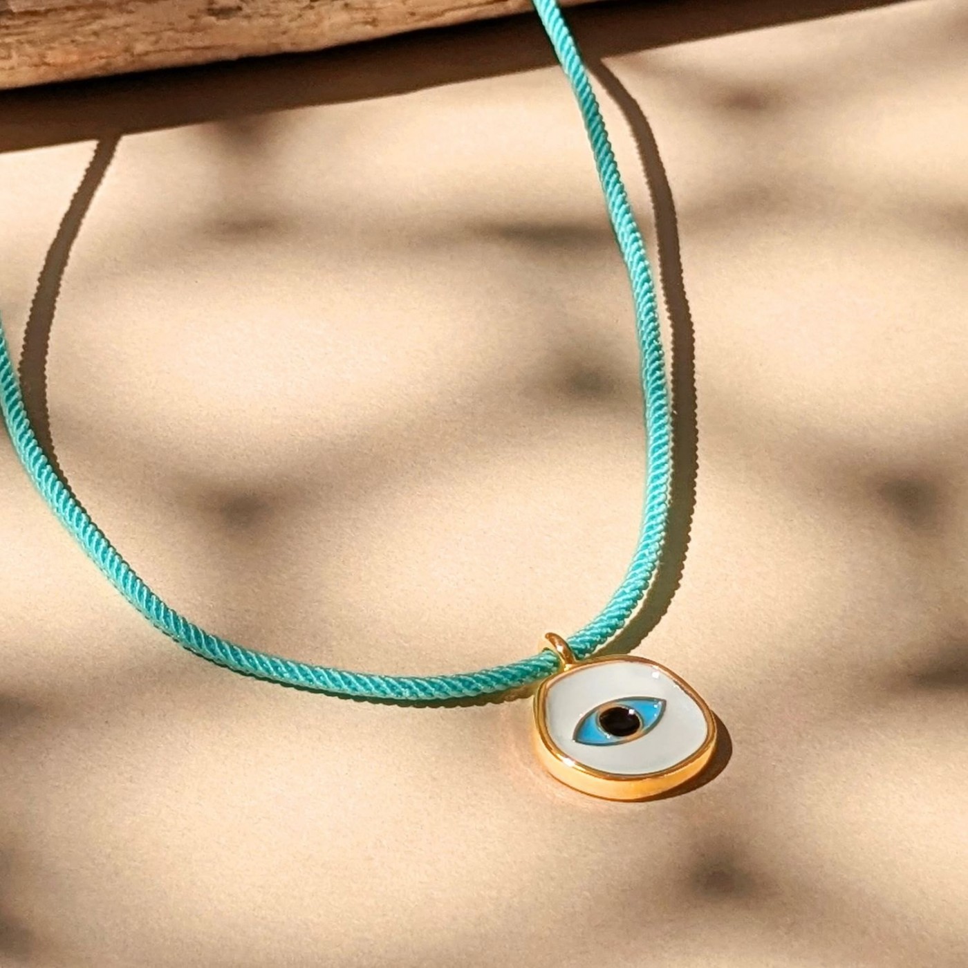 Cord Necklace with Enamelled Evil Eye — Necklaces from Toolittle — additional view 3